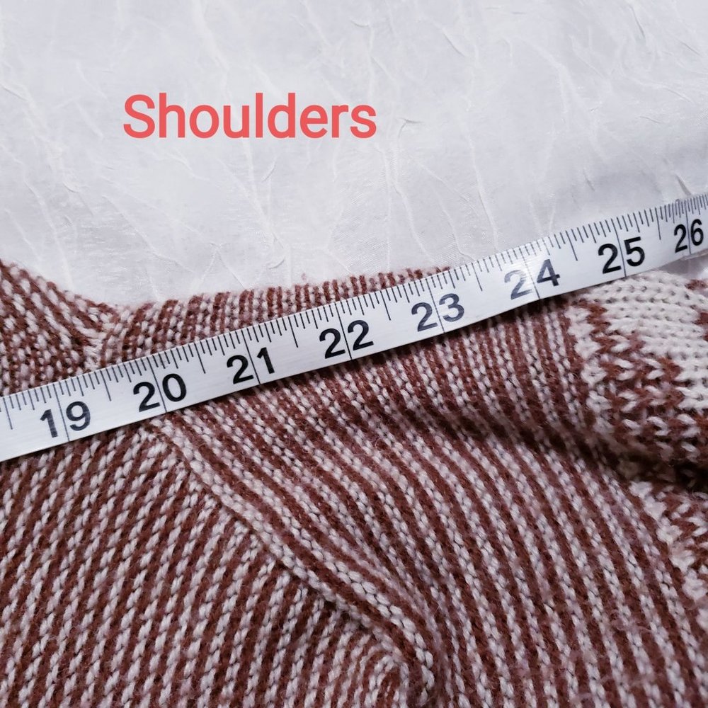 BB Dakota Wool Blend Brown White Knit Cardigan Southwest Aztec - Picture 3 of 8